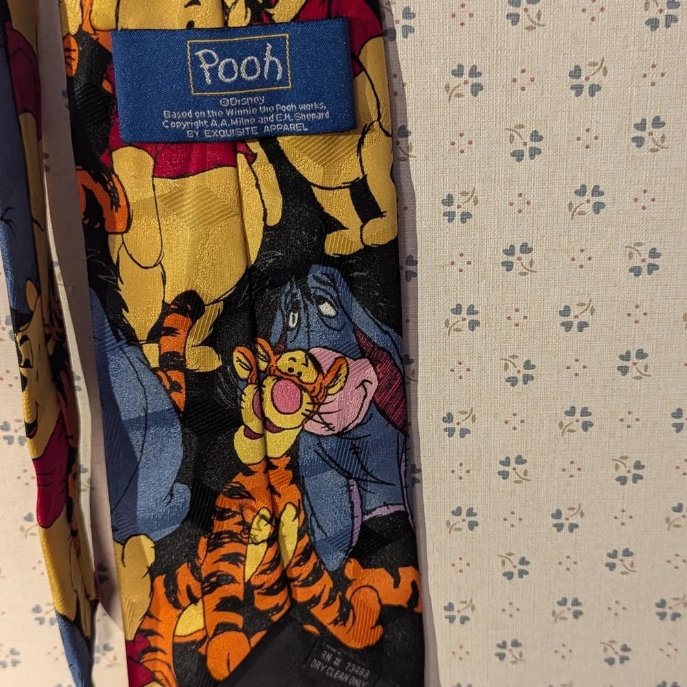 Winnie The Pooh Tie Polyester Jacquard Fabric Vintage Novelty Fun